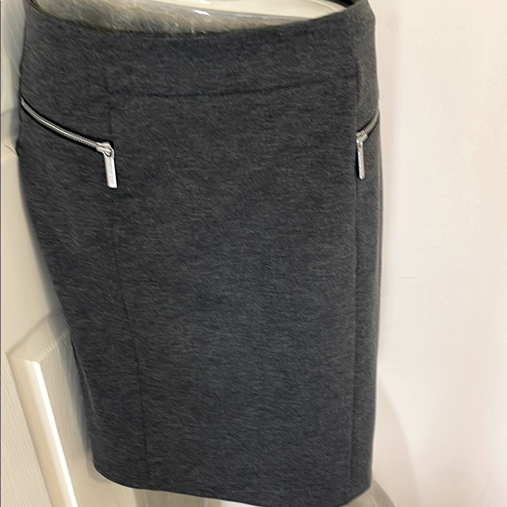 Michael Kors Gray Pencil Skirt with Silver Accents